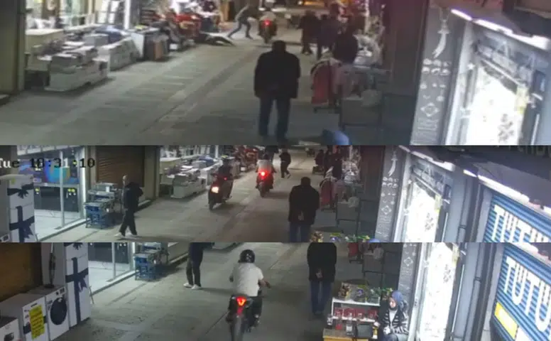 Tarihi çarşıda motosiklet kazası: Yayaya çarpıp kaçtı
