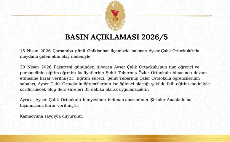 Okulda Yaşanan Olay Sonrası Eğitim Kararı Açıklandı