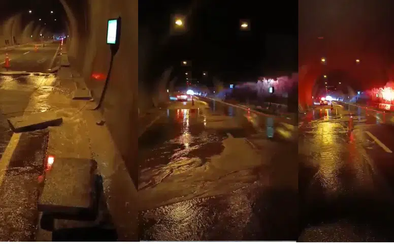 Yağışın Etkisiyle Tünel Ulaşıma Kapatıldı