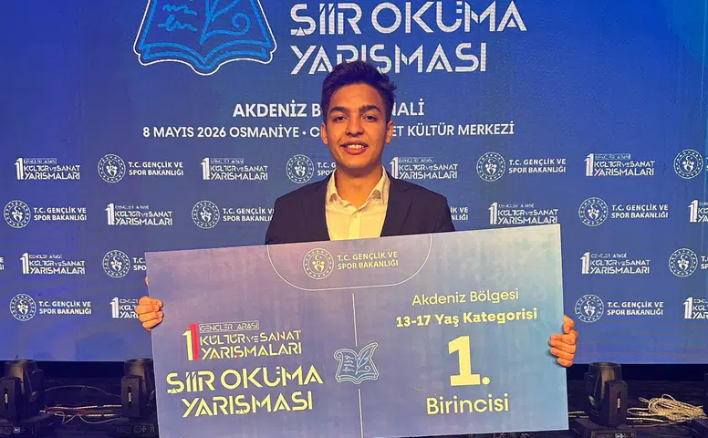 Kahramanmaraşlı Genç Şair Akdeniz Bölge Şampiyonu Oldu
