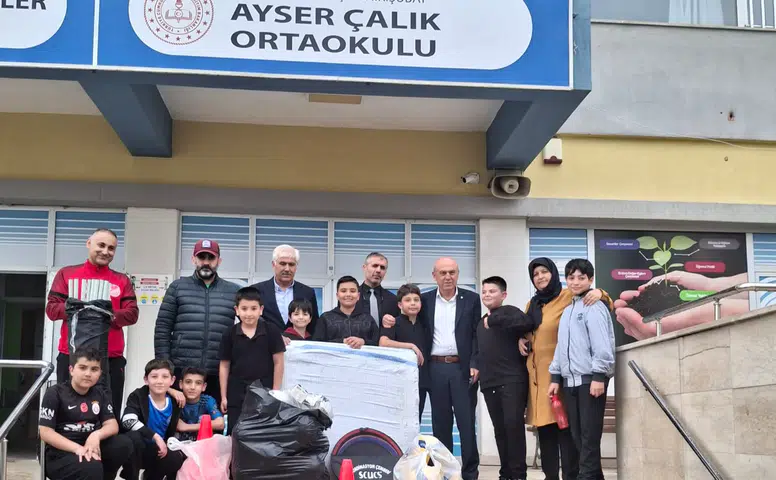 KASKF’den Ayser Çalık Ortaokulu’na Malzeme Desteği