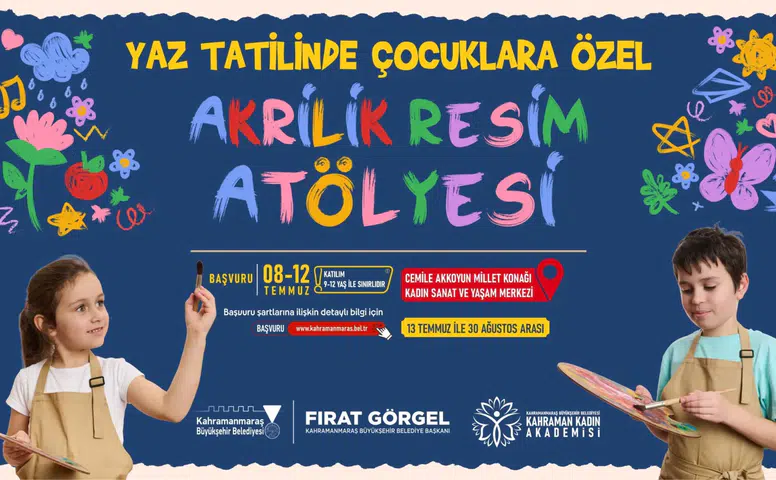 Kahramanmaraş'ta Çocuklar İçin Akrilik Resim Atölyesi Başvuruları Başladı