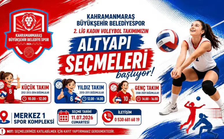 Kahramanmaraş'ta Genç Sporcular İçin Voleybol Seçmeleri Başlıyor!