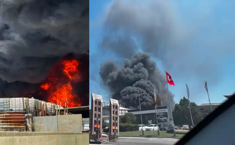 Şehrin Birçok Noktasından Görüldü! Kahramanmaraş'ta Fabrika Yangını