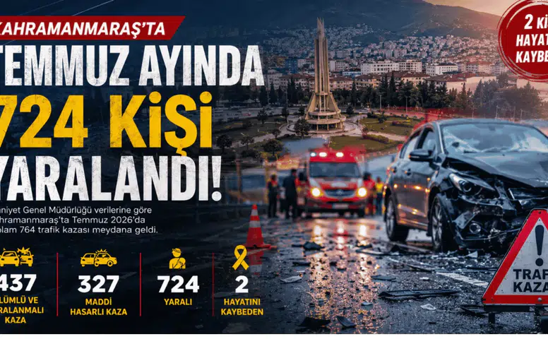 Kahramanmaraş'ta Temmuz Ayında 724 Kişi Yaralandı