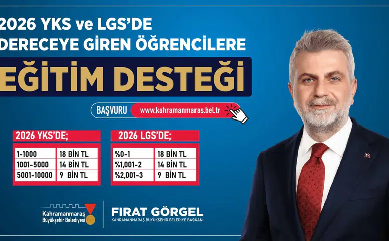 Kahramanmaraş'ta sınavda derece yapanlara 18 bin TL destek!