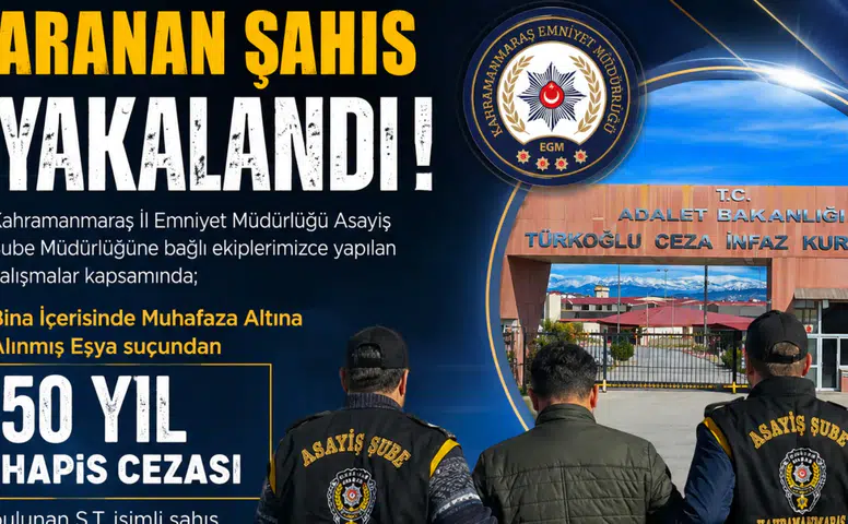 Kahramanmaraş’ta 50 Yıl Hapis Cezalı Firari Yakalandı