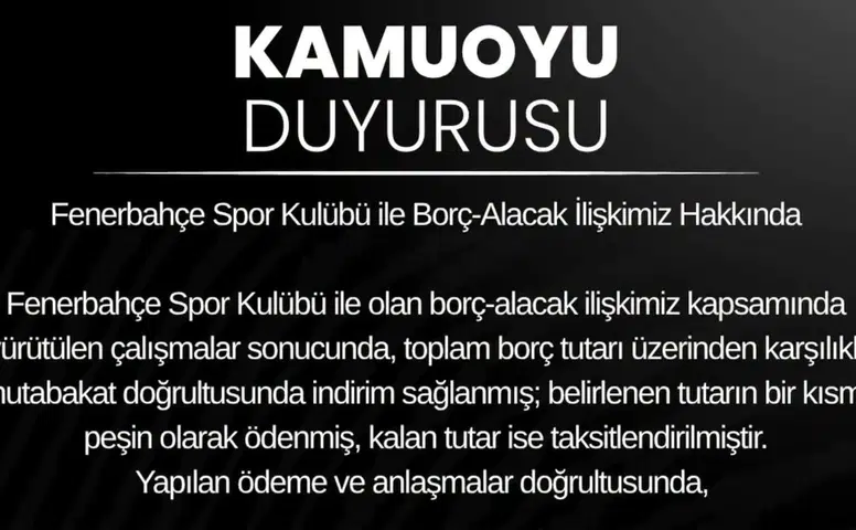 Kahramanmaraş İstiklalspor’dan Fenerbahçe Açıklaması
