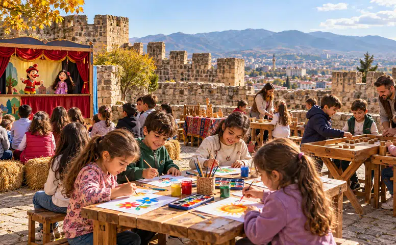 Kahramanmaraş Kalesi’nde çocuklara sanat etkinliği