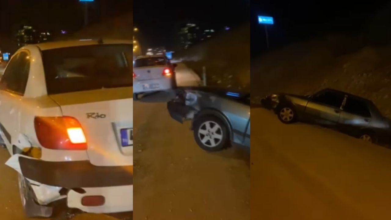 Kahramanmaraş’ta Motoryağ Yola Saçıldı 4 Araç Birbirine Girdi