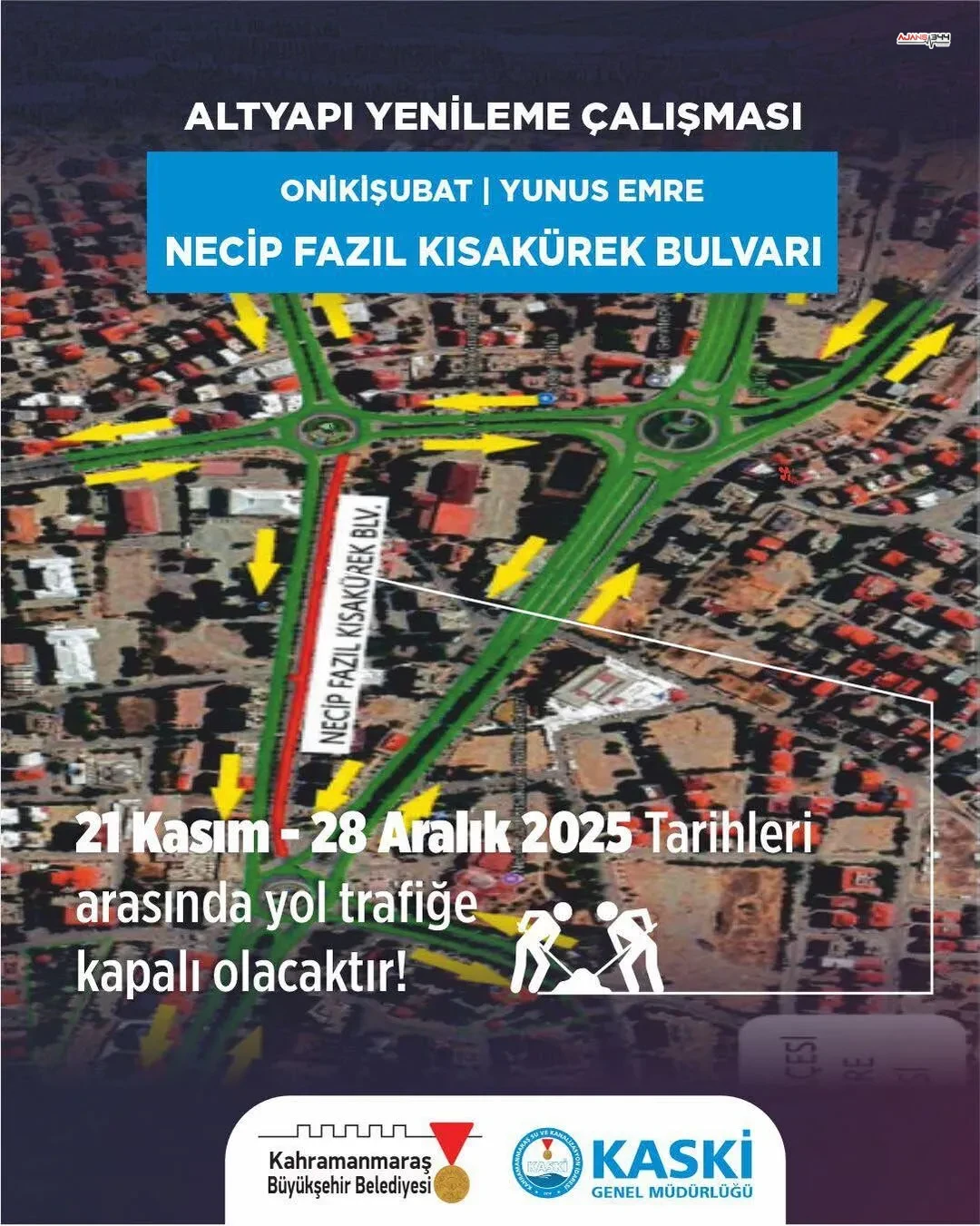 Kahramanmarasta Necip Fazil Kisakurek Bulvari Trafige Kapatildi 1