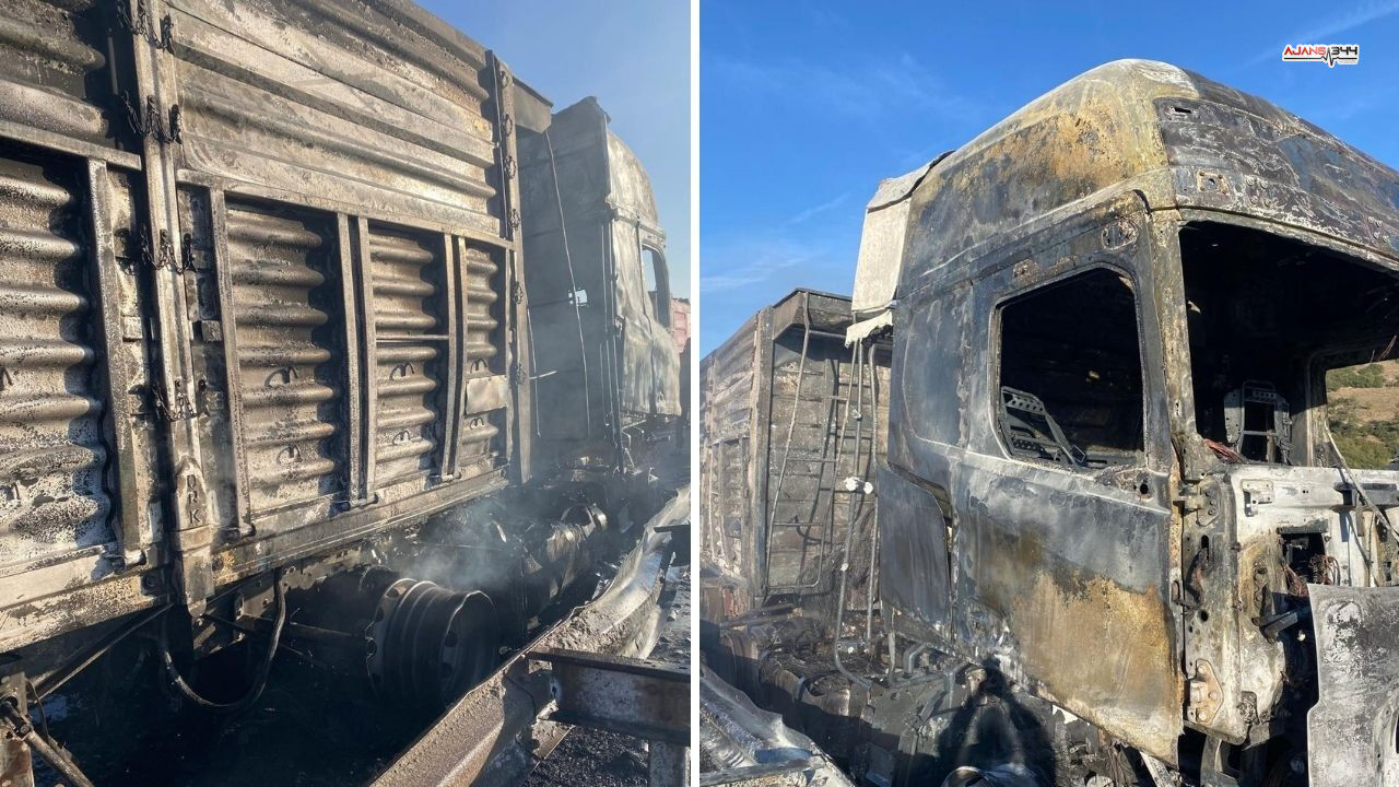 Yanan Tır Söndürüldü Ajans344 (1)