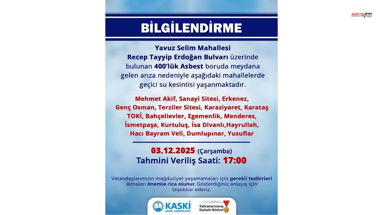 17 Mahallede Su Kesintisi Ajans344 (1)