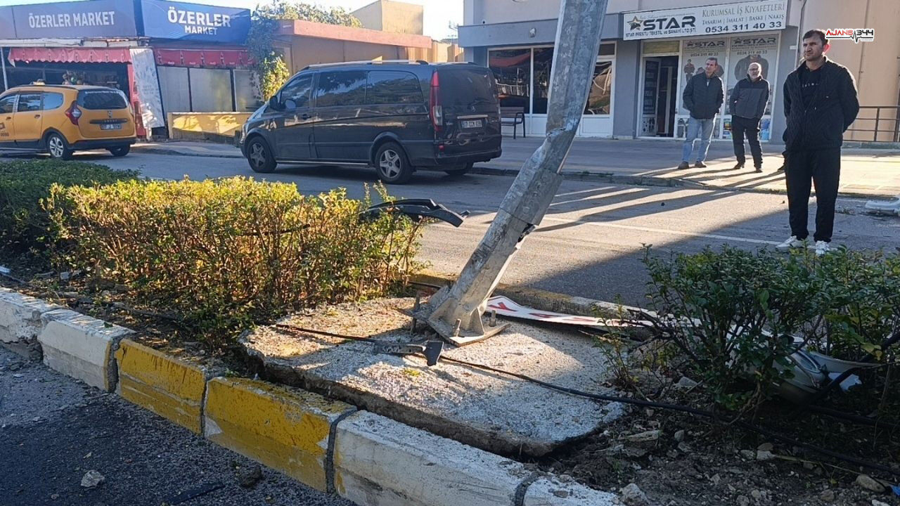 Araç Direge Çarptı Ajans344 (2)