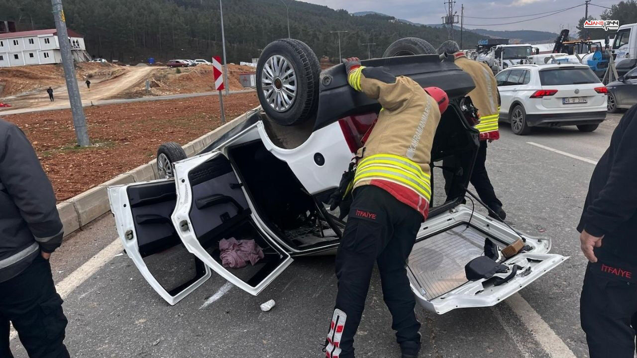Kahramanmaraş'ta Araç Takla Attı; 1 Yaralı (1)