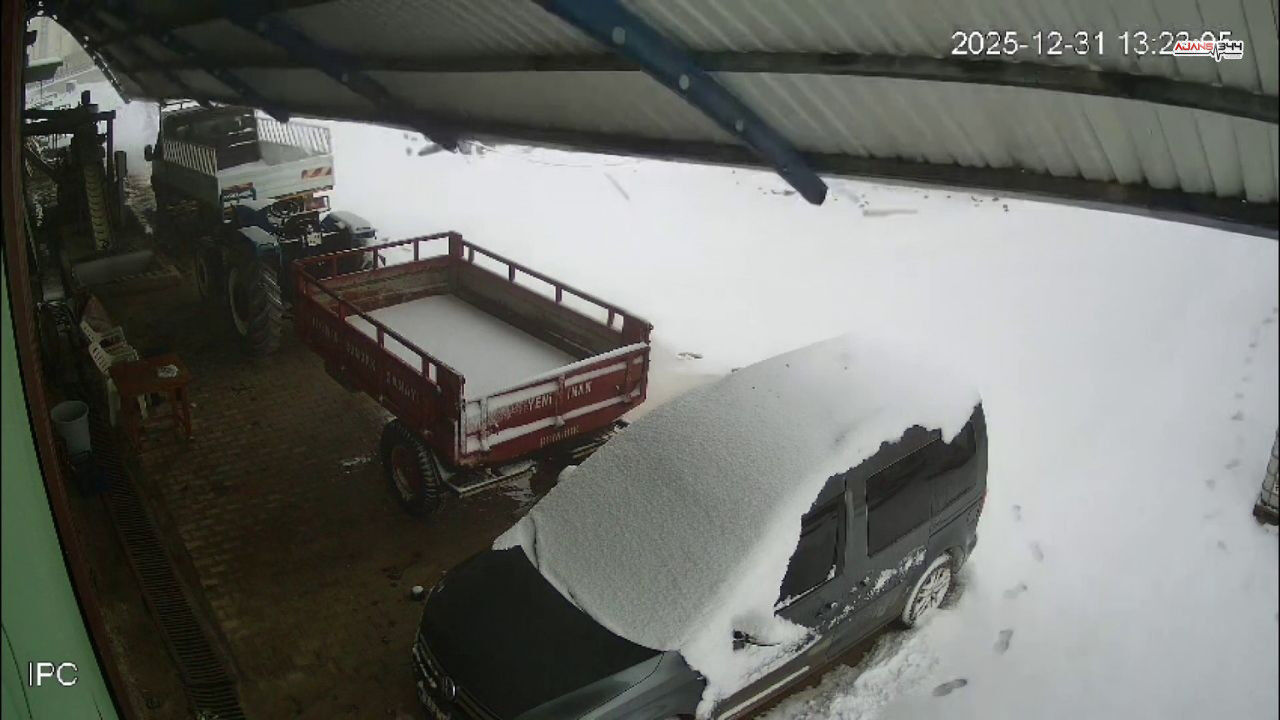 Biriken Kar Arabalrın Üstümne Çöktüjanas344