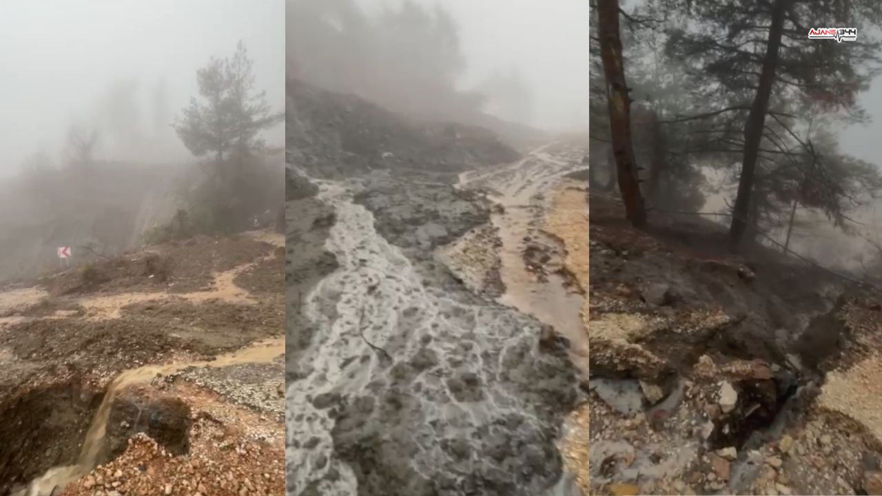 Köşürge Köyünde Yağış Sonrası Toprak Kaydı