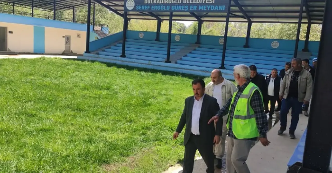 Dulkadiroğlu Belediyesi Dereköy Güreş Meydanı’nı İnceledi 1