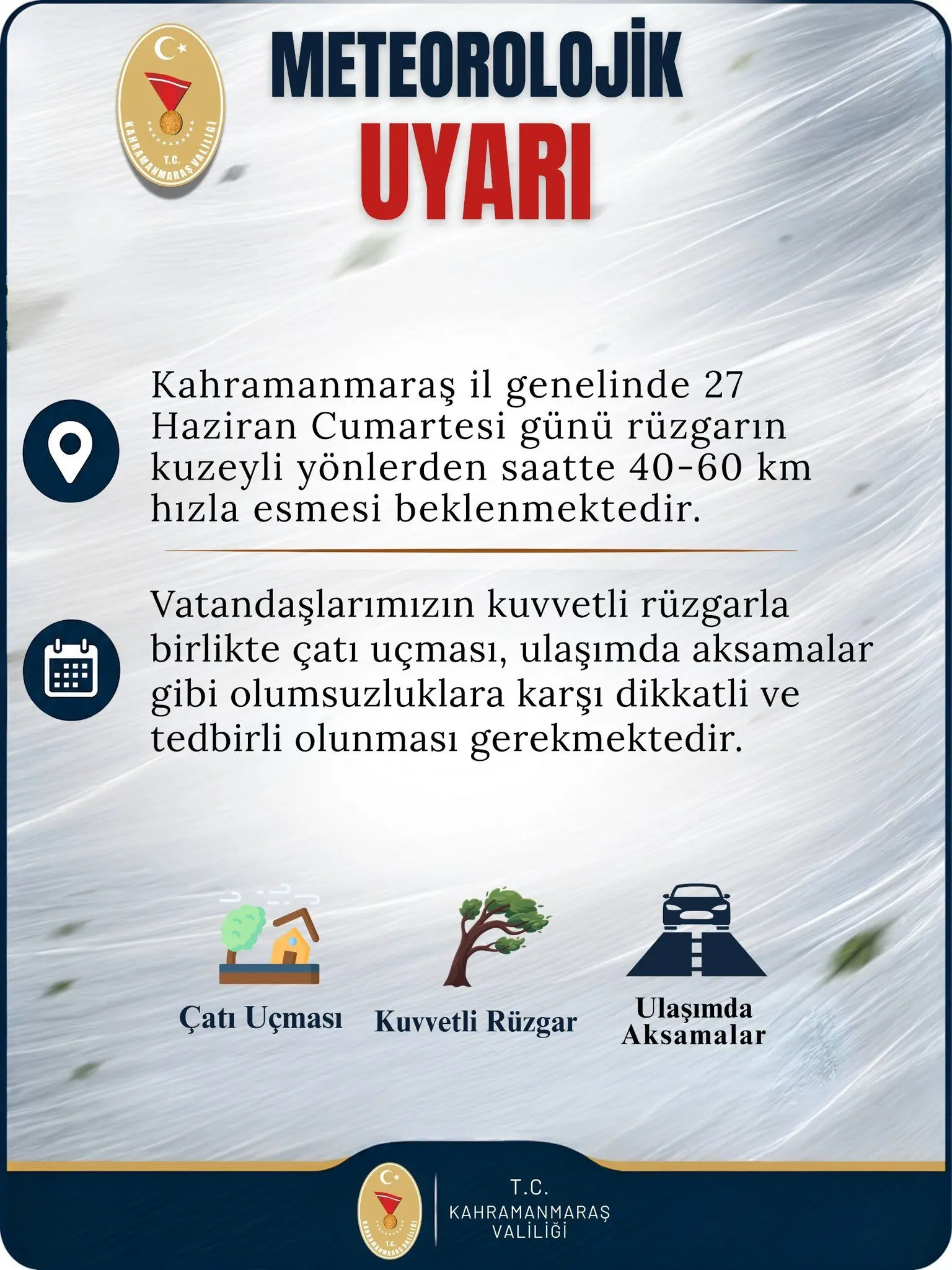 Kahramanmaraş için kuvvetli rüzgar uyarısı-1